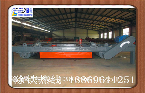 自卸式電磁除鐵器，福建超強干式自卸式電磁除鐵器_福建超強干式自卸式電磁除鐵器廠(chǎng)家配件_型號及工作視頻